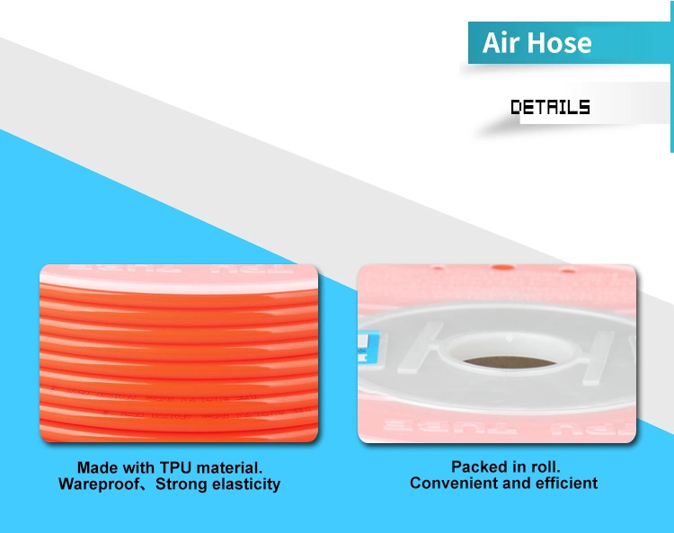 PU4X2.5 6X4 8X5 10X6.5 12X8mm Pneumatic PU Hose Manufacturer and Supplier Air Hose PU Tube for Hydraulic Tools Pneumatic TPU Tube