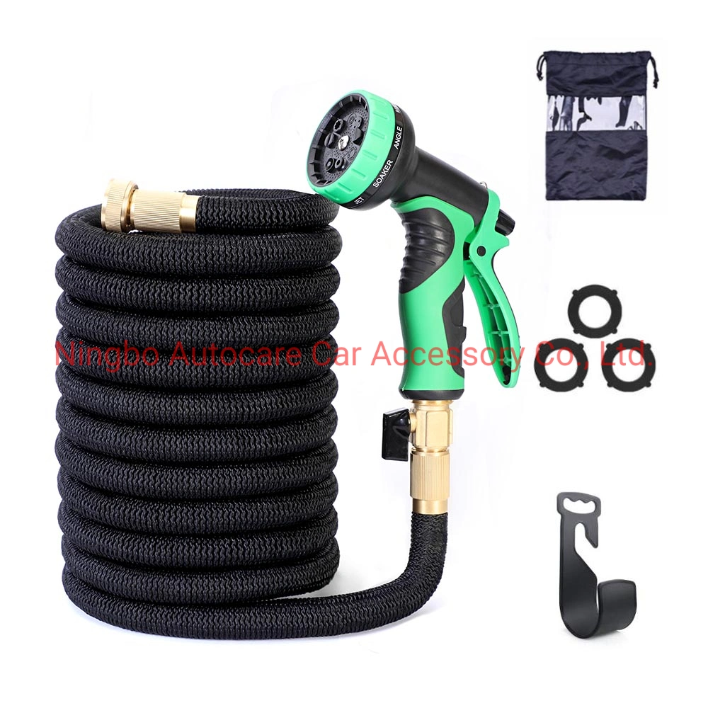 Expandable Garden Hose High Pressure Hose 8 Function Spray Nozzle Water Hose Flexible Garden Hose with All Brass Connectors