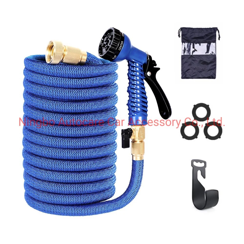 Expandable Garden Hose High Pressure Hose 8 Function Spray Nozzle Water Hose Flexible Garden Hose with All Brass Connectors