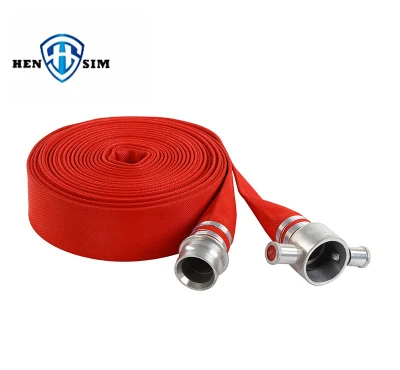 BS 6391 유형 2/빨간색 레이플랫 코팅 호스/PVC 라이닝 소방 호스